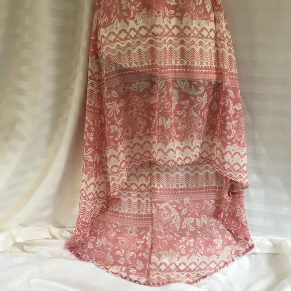 Arden Strapless High Low Dress S Floral Bohemian Boho Pink White Fairy Y2K - Picture 7 of 16
